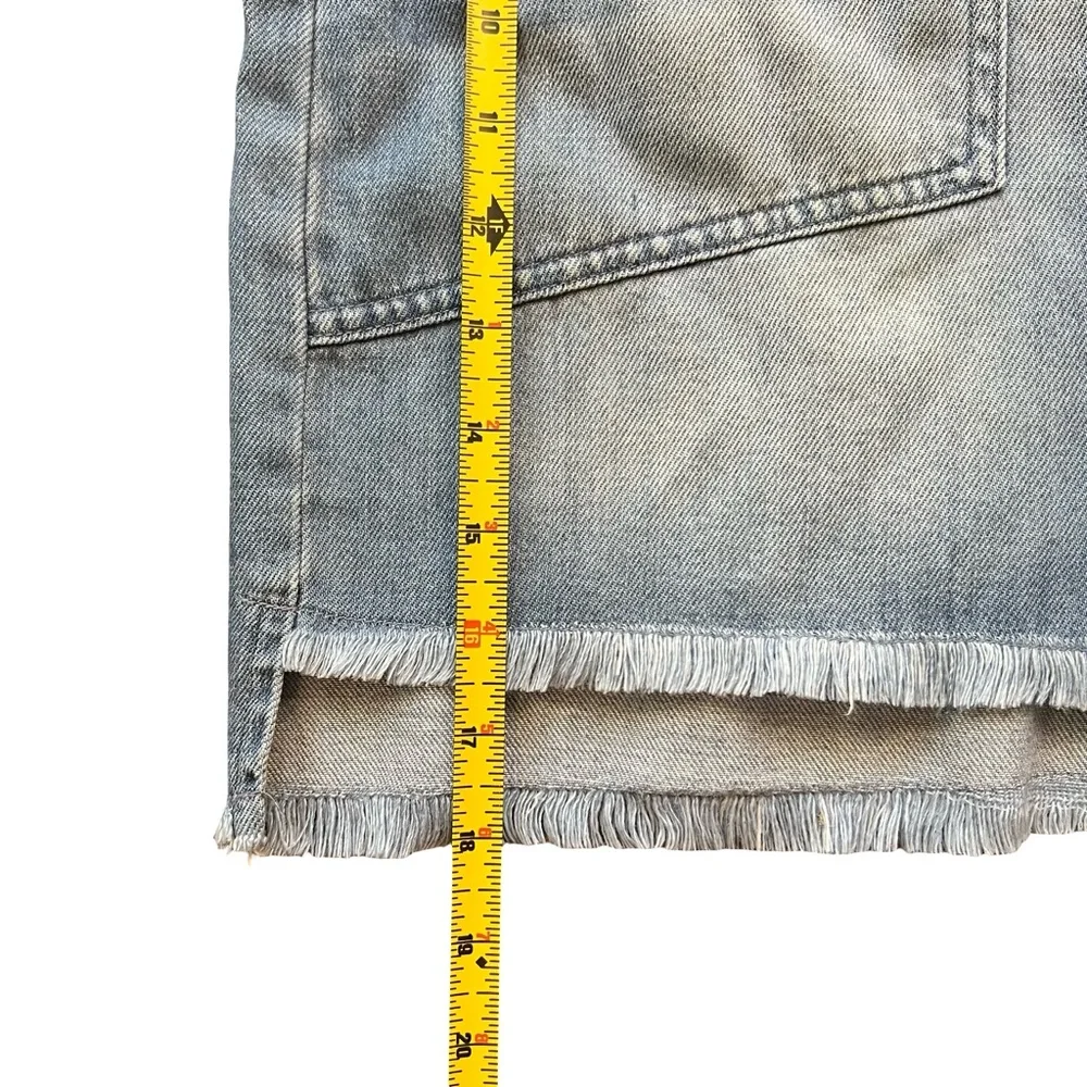 NWT Chelsea & Violet Blue Denim Mini Skirt Fringe Hem
